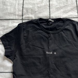 black crop graphic tee